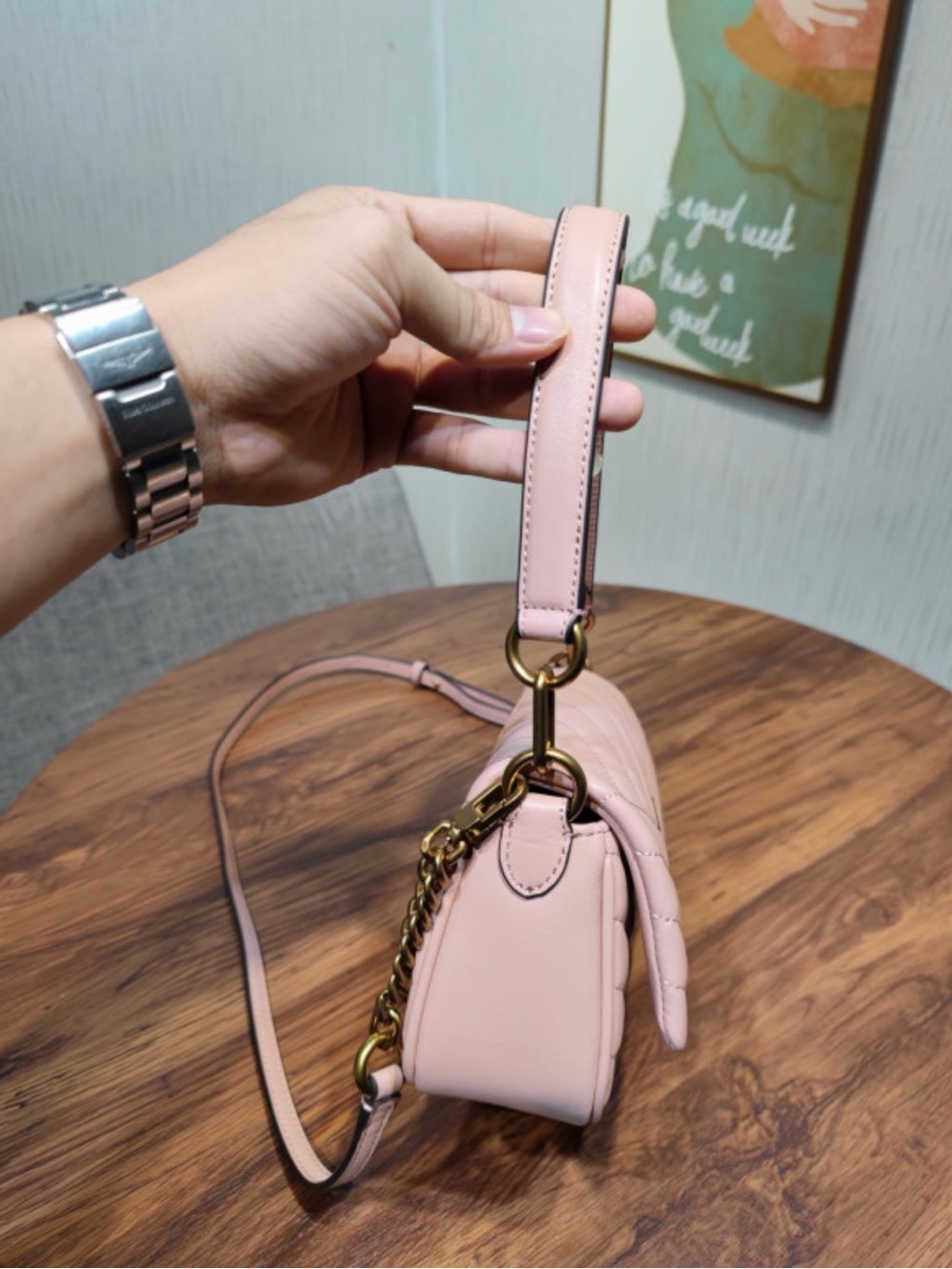 Tory Burch Pink Quilted Shoulder Bag - Picture 6 of 8